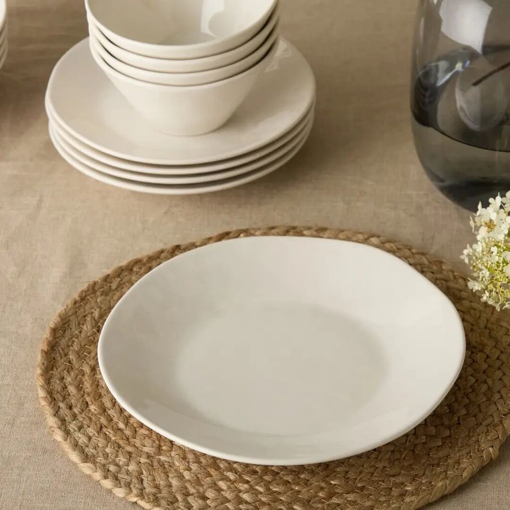 Linen Cream Dinner Plate