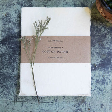 Cream Handmade Cotton Paper Bundle - 6x8"