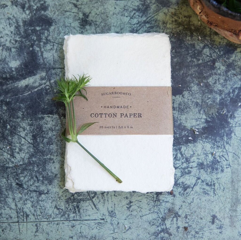 Cream Handmade Cotton Paper Bundle - 3.5x5"