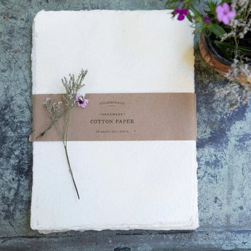 Cream Handmade Cotton Paper Bundle - 10x13"