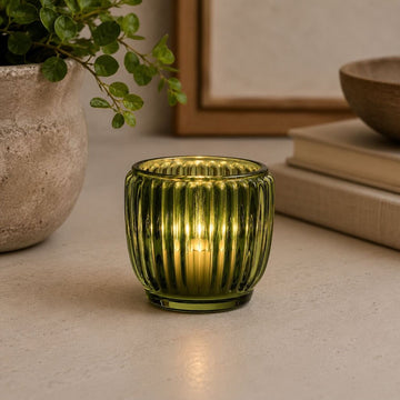 Moss Ribbed Votive