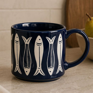 Navy Stacking Fish Mug