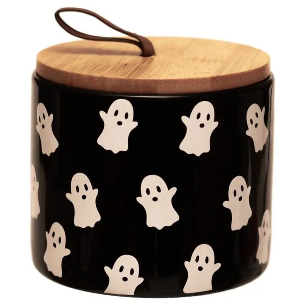 Ghost Ceramic Canister + Wood Lid