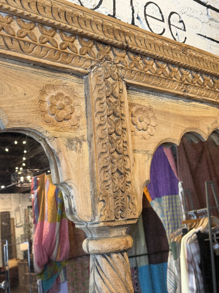 Triple Arch Wood Mirror