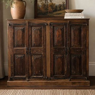 Old Wooden 4 Door Cabinet