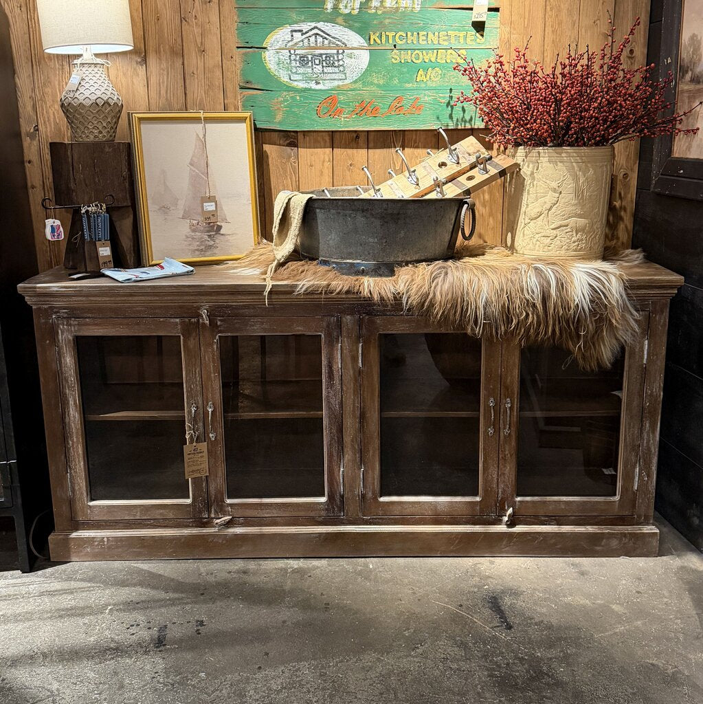 Wooden 4 Glass Door Sideboard