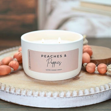 Peaches & Poppies Soy Wax Candle- 10oz