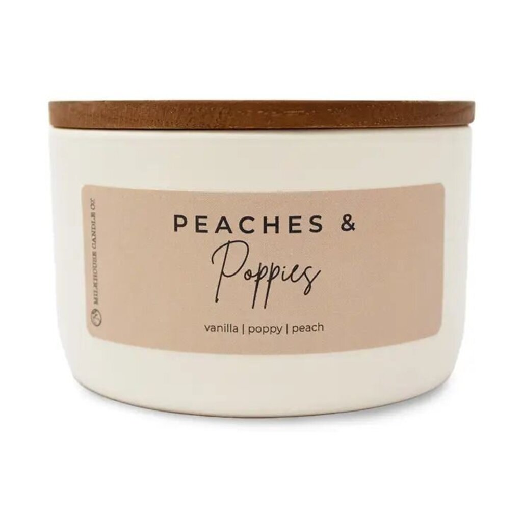 Peaches & Poppies Soy Wax Candle- 10oz