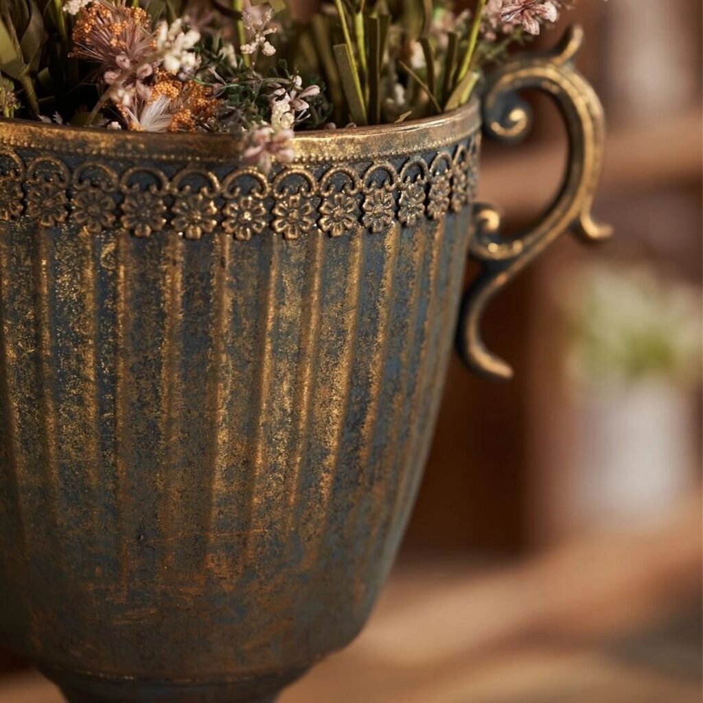 Aged Iron Trophy Vase