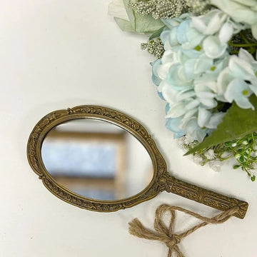 French Vintage Hand Held Mirror