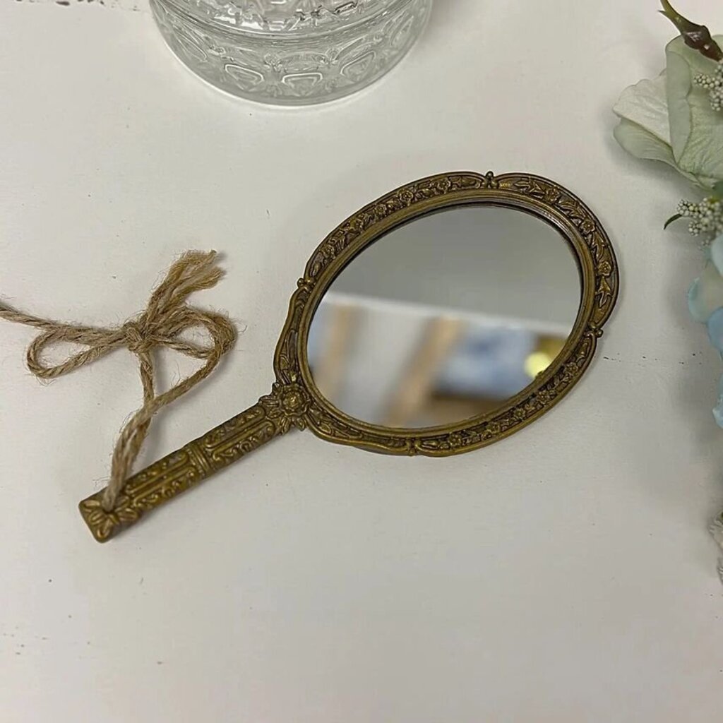 French Vintage Hand Held Mirror
