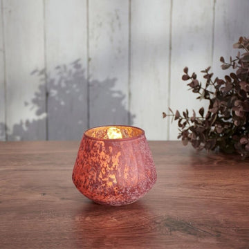 Frosted Burgundy Candle Holder