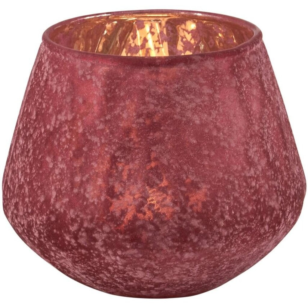 Frosted Burgundy Candle Holder