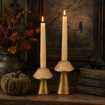 Gold Mushroom Candle Holder