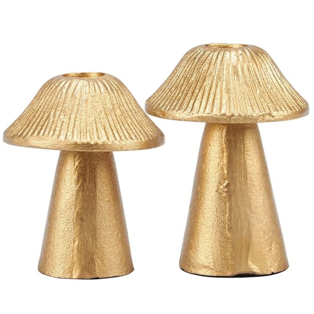 Gold Mushroom Candle Holder