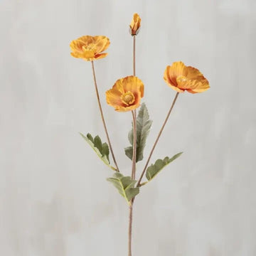 Yellow Poppy Floral Pick