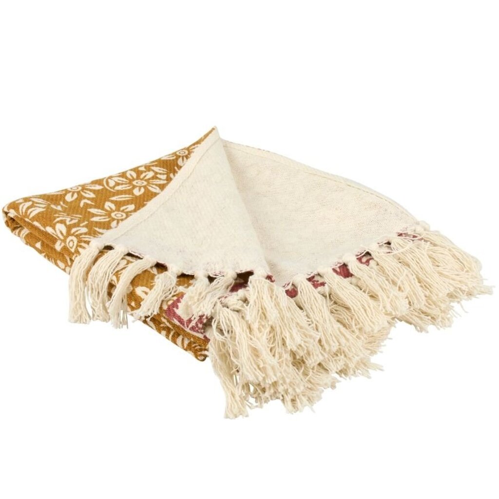 Gold Floral Throw