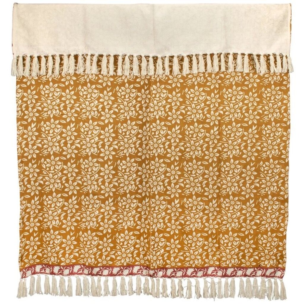 Gold Floral Throw