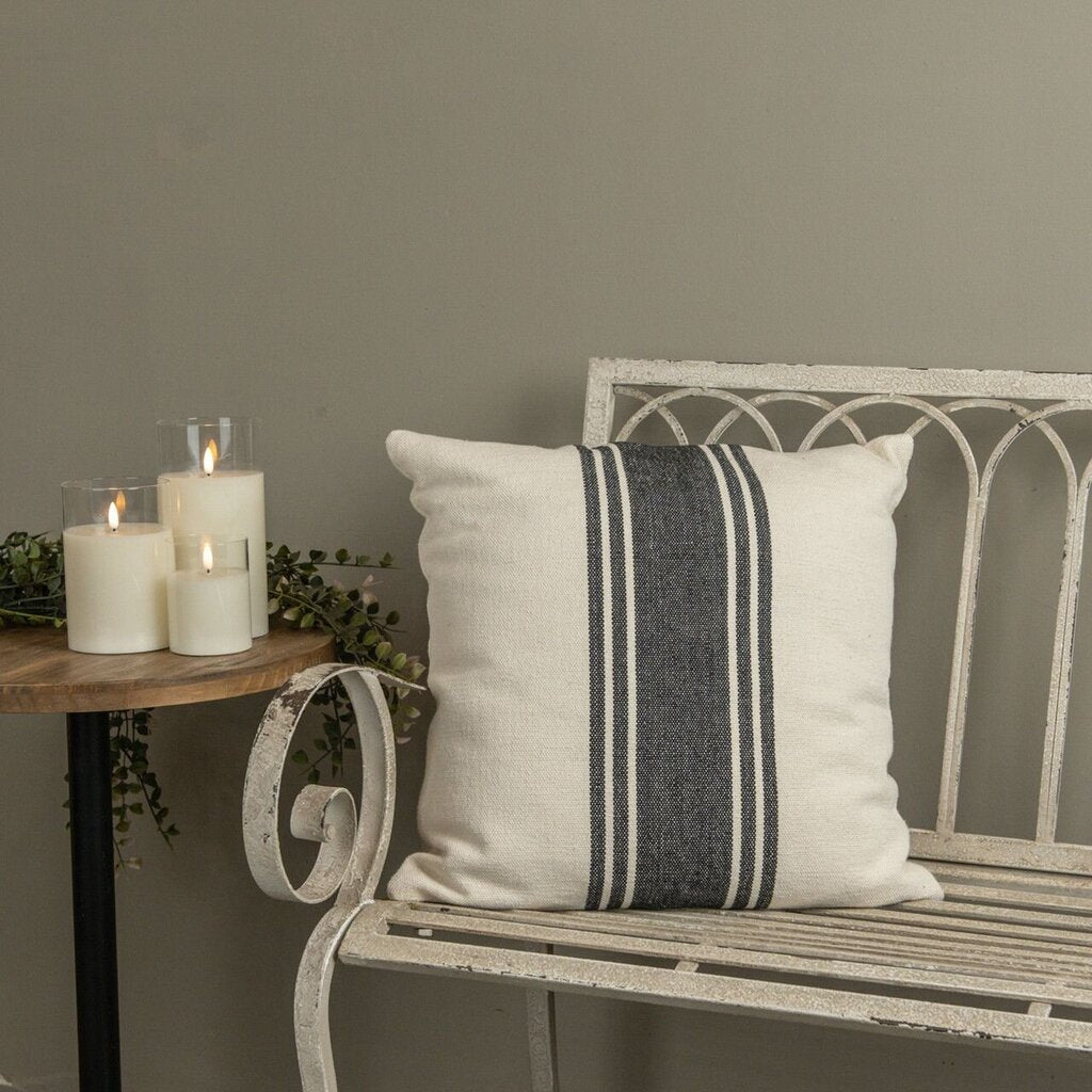 Cream Pillow w/ Black Stripe
