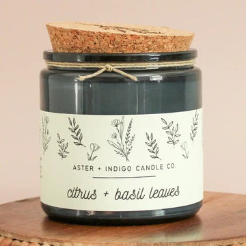 Citrus + Basil Leaves Soy Candle