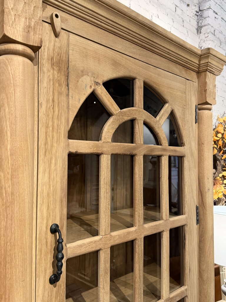 Wooden 3 Glass Door 6 Door Hutch Cabinet