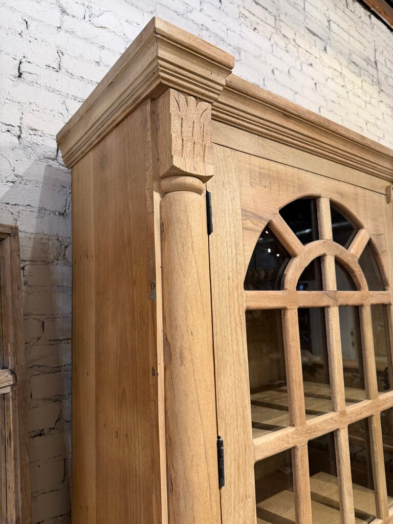 Wooden 3 Glass Door 6 Door Hutch Cabinet
