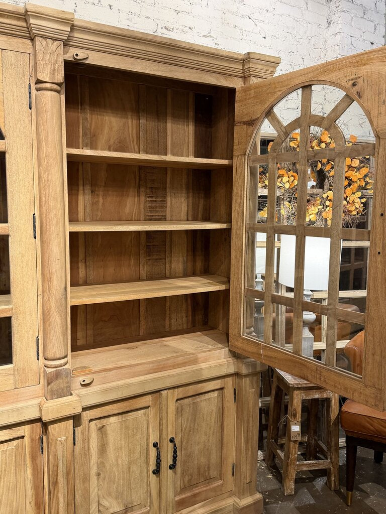 Wooden 3 Glass Door 6 Door Hutch Cabinet