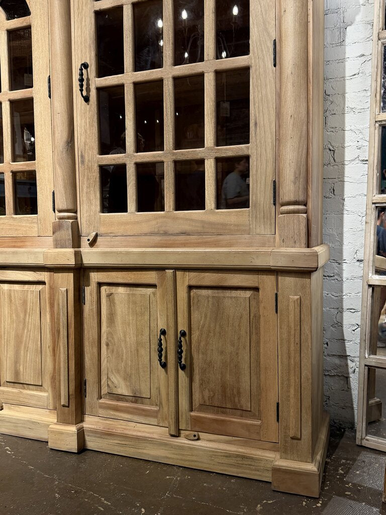 Wooden 3 Glass Door 6 Door Hutch Cabinet