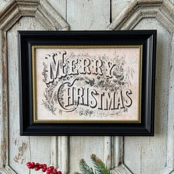 Framed Vintage Merry Christmas Sign