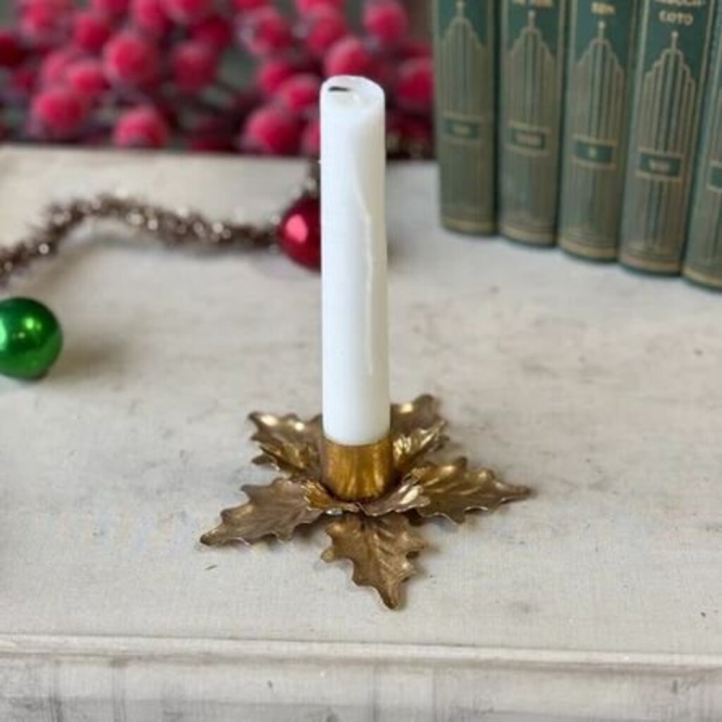 Golden Poinsettia Taper Holder