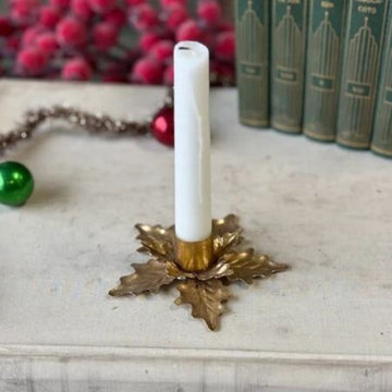 Golden Poinsettia Taper Holder