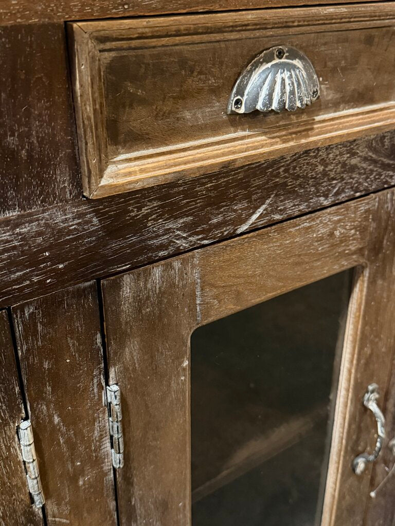 Wonderful Wooden 4 Drawer/ 4Glass Door Sideboard