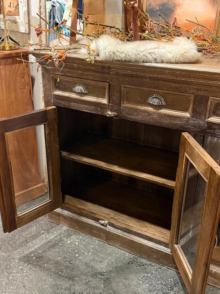 Wonderful Wooden 4 Drawer/ 4Glass Door Sideboard
