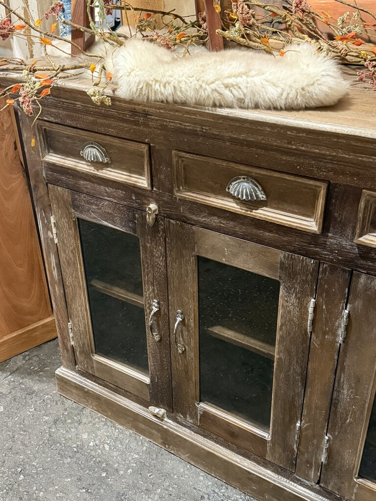 Wonderful Wooden 4 Drawer/ 4Glass Door Sideboard