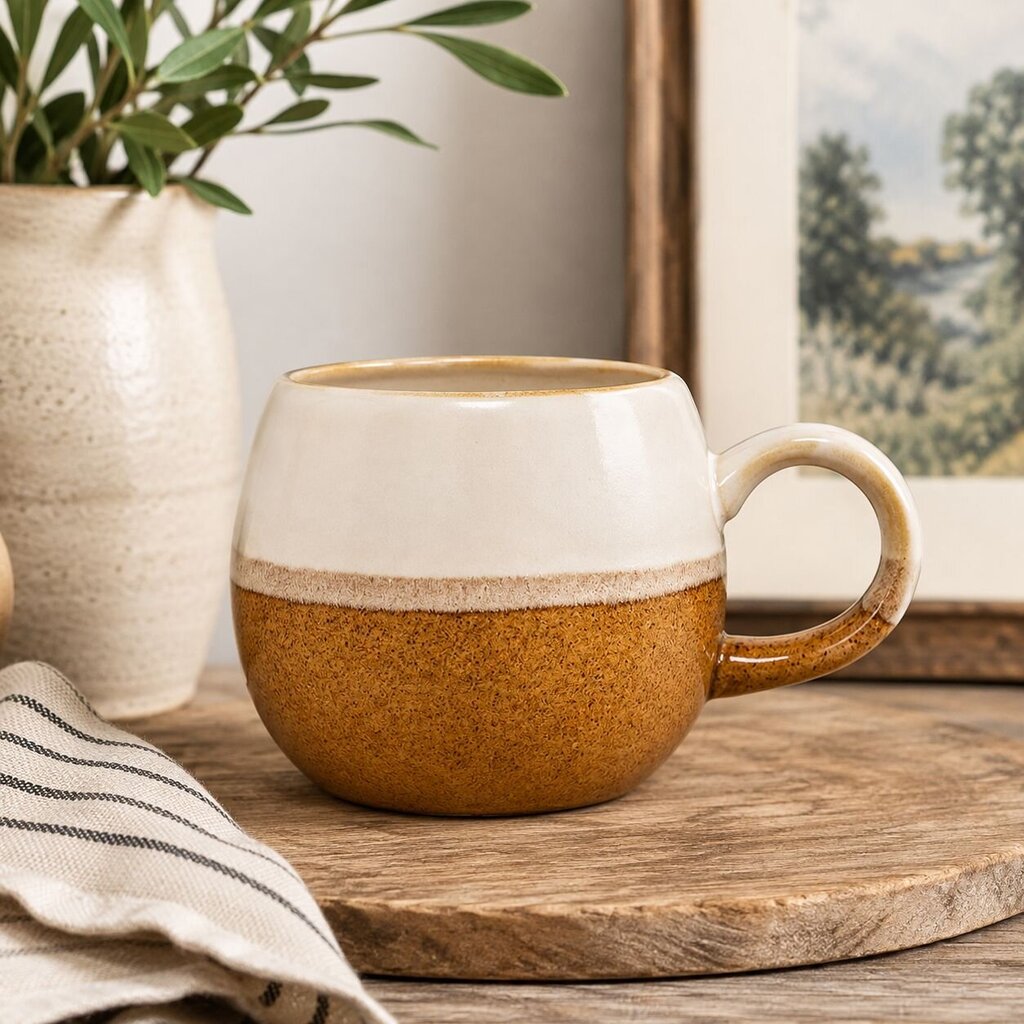 White/Brown Ball Mug