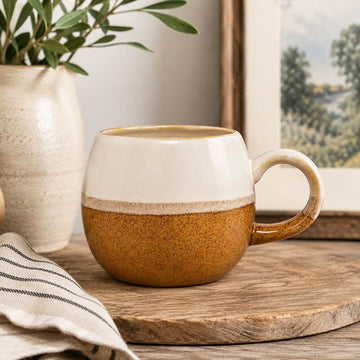 White/Brown Ball Mug