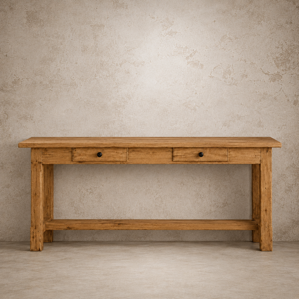 Recycled Wood 2 Drawer Console Table