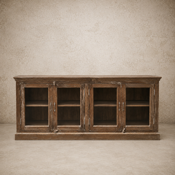 Wooden 4 Glass Door Sideboard