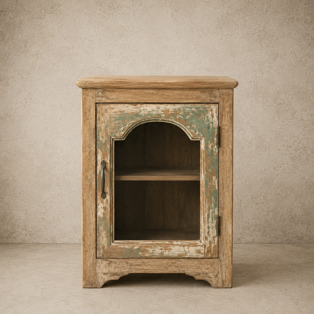 One Door Wood Bedside Table