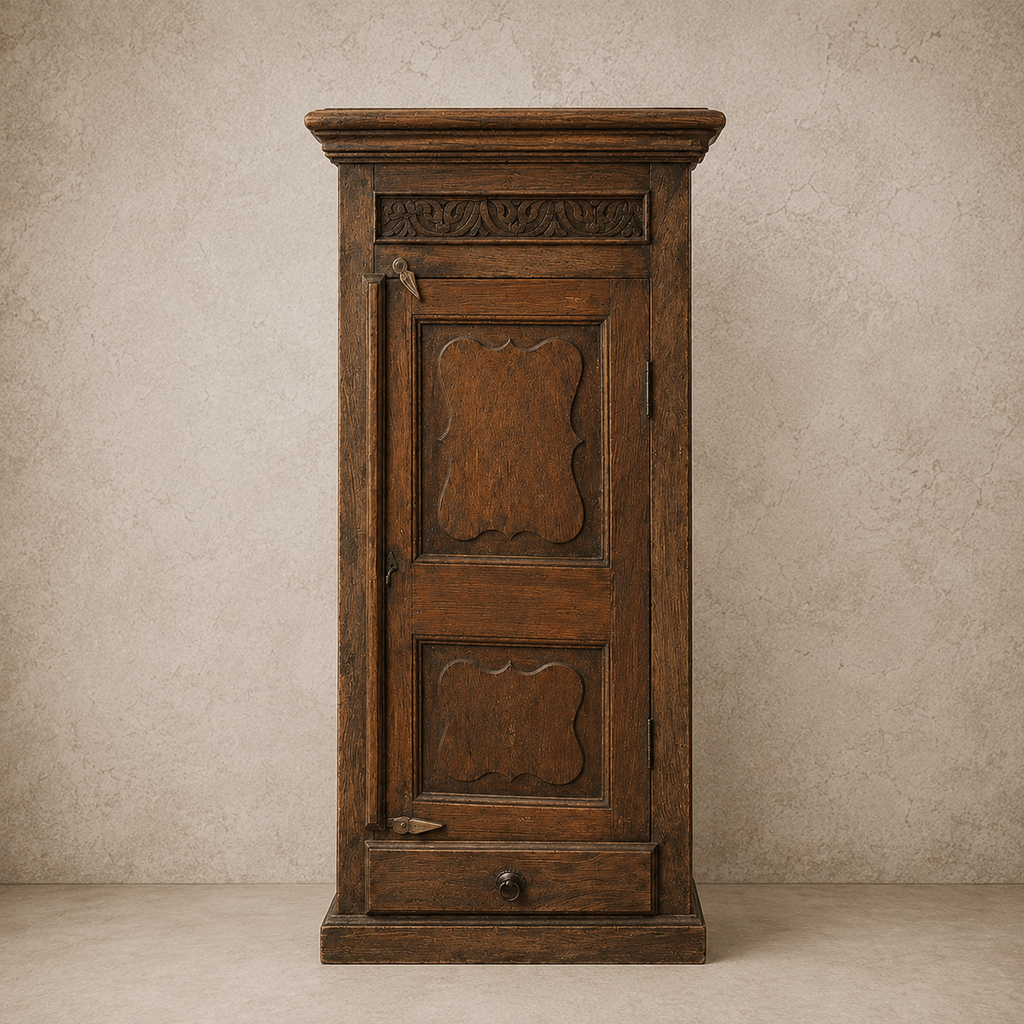 Carved Wood Single Door Cabinet