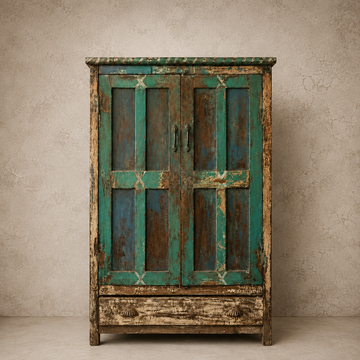 Green 2 Door/ Bottom Drawer Cabinet