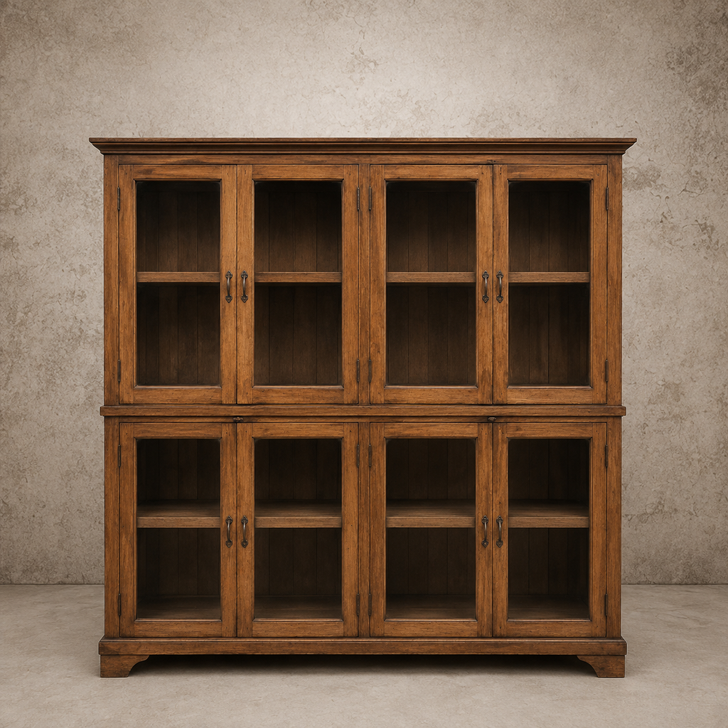 Wooden 8 Door Glass Cabinet