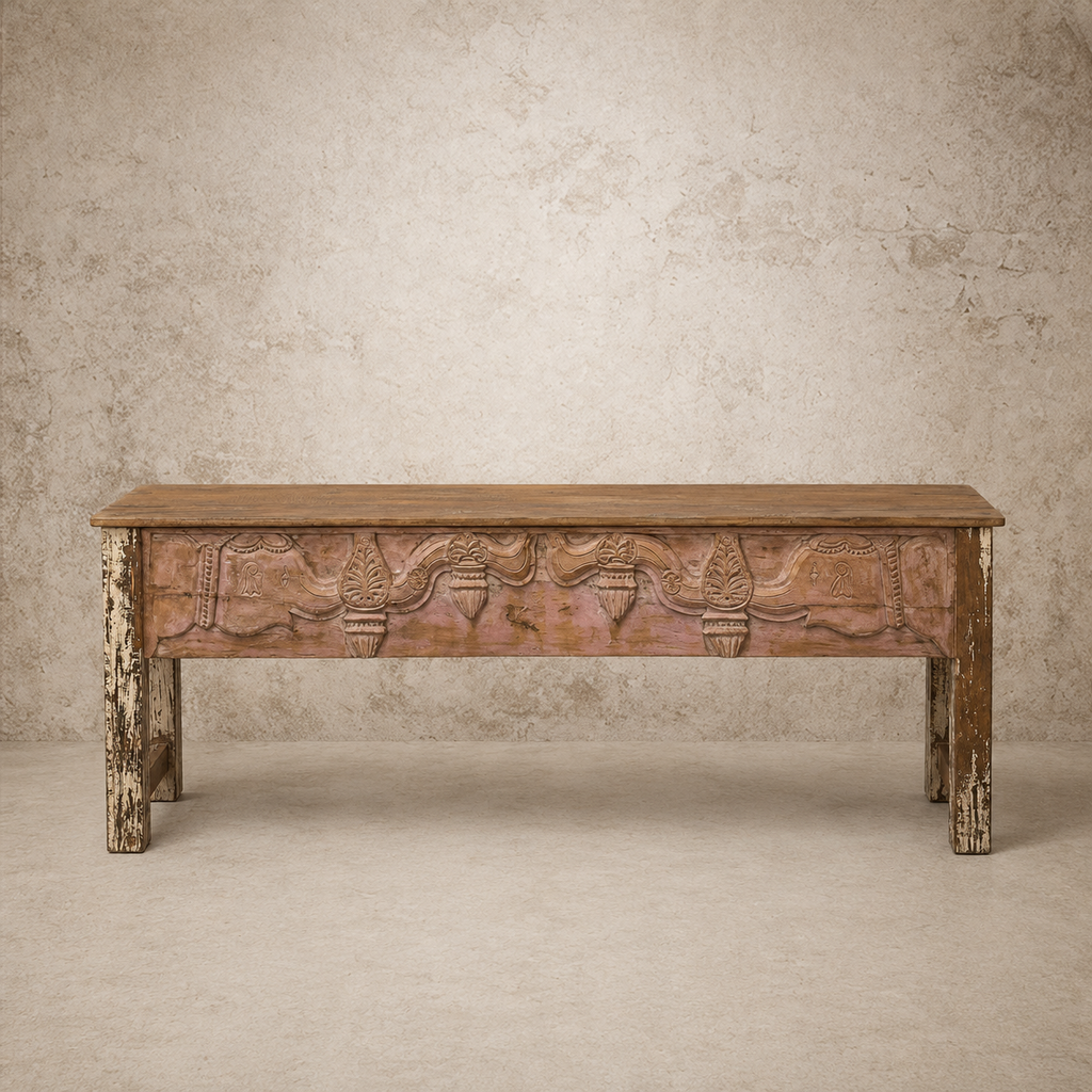 Carved Wood Console Table