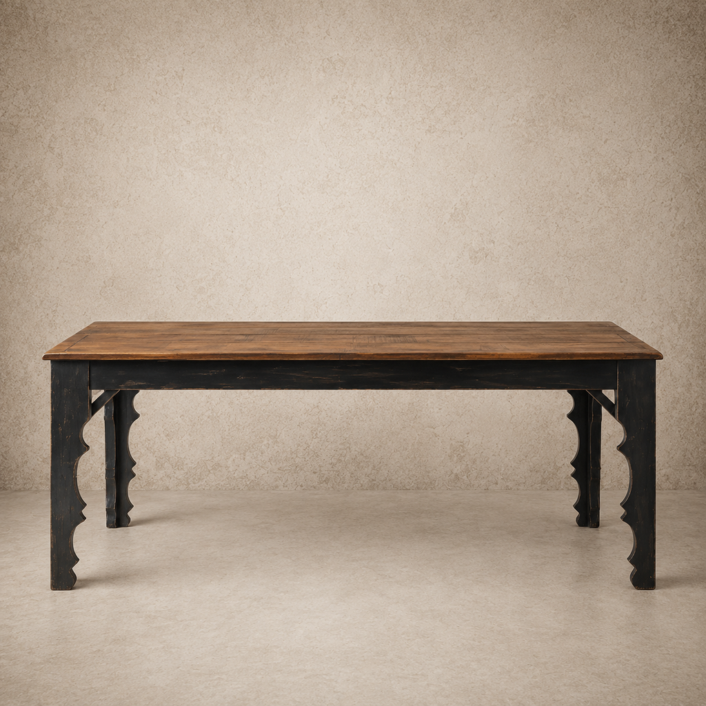 Stunning Wooden Black Leg Table