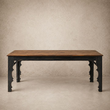 Stunning Wooden Black Leg Table