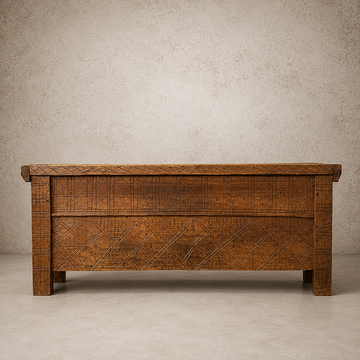 Early European Natural Carved Trunk