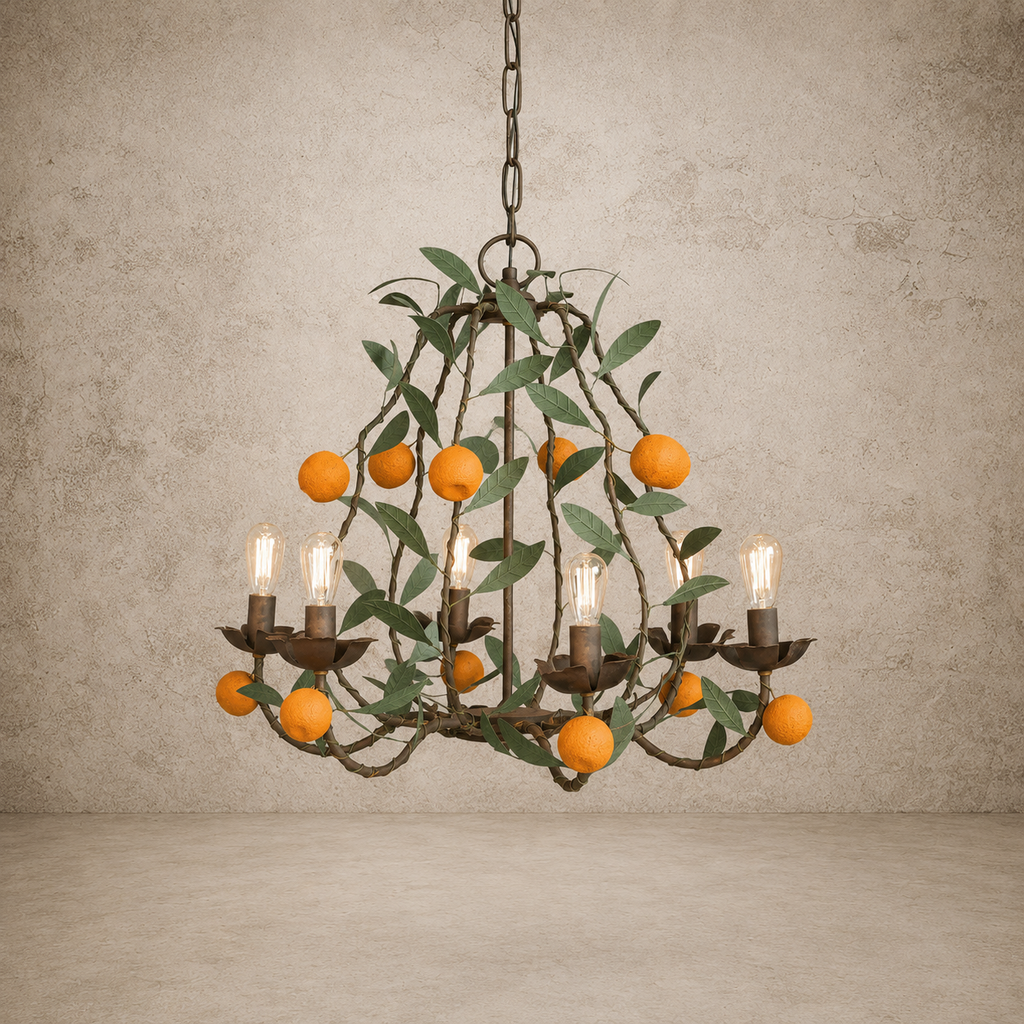 Toleware Tangerine Chandelier