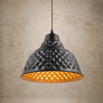 Metal & Gold Leaf Pendant Lamp
