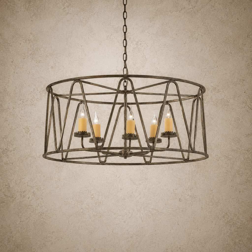 Drum Chandelier With Candle Lights