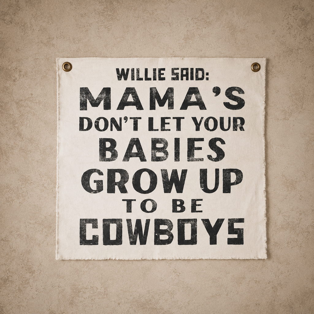 "Willie Said" Hand-Painted Wall Tarp